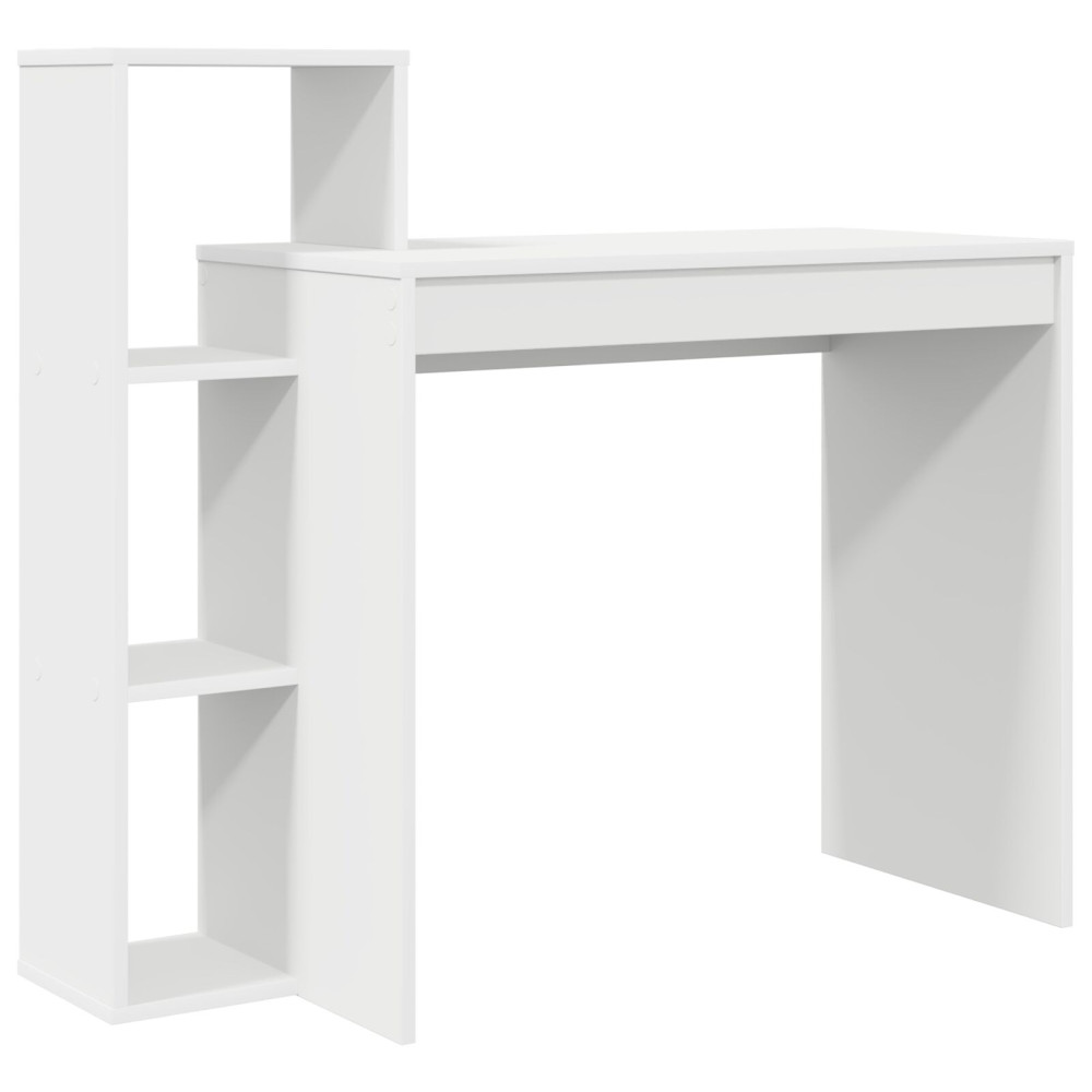 Produktbild för Skrivbord med hylla Vit 100 x 40 x 90 cm Konstruerat trä