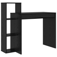 Produktbild för Skrivbord med hylla Svart Ek 100 x 40 x 90 cm Konstruerat trä