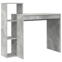 Produktbild för Skrivbord med hylla Betonggrå 100 x 40 x 90 cm Konstruerat trä