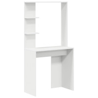Produktbild för Skrivbord med hylla Vit 78,5 x 37 x 154,5 cm Konstruerat trä