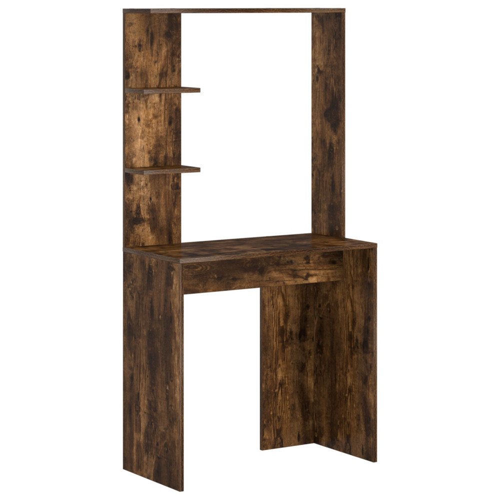 Produktbild för Skrivbord Rökt ek 78,5 x 37 x 154,5 cm Konstruerat trä
