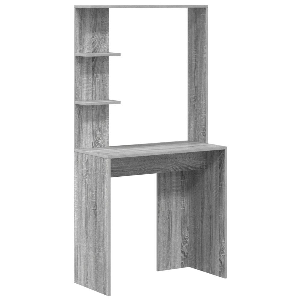 Produktbild för Skrivbord Grå Sonoma 78,5 x 37 x 154,5 cm Konstruerat trä