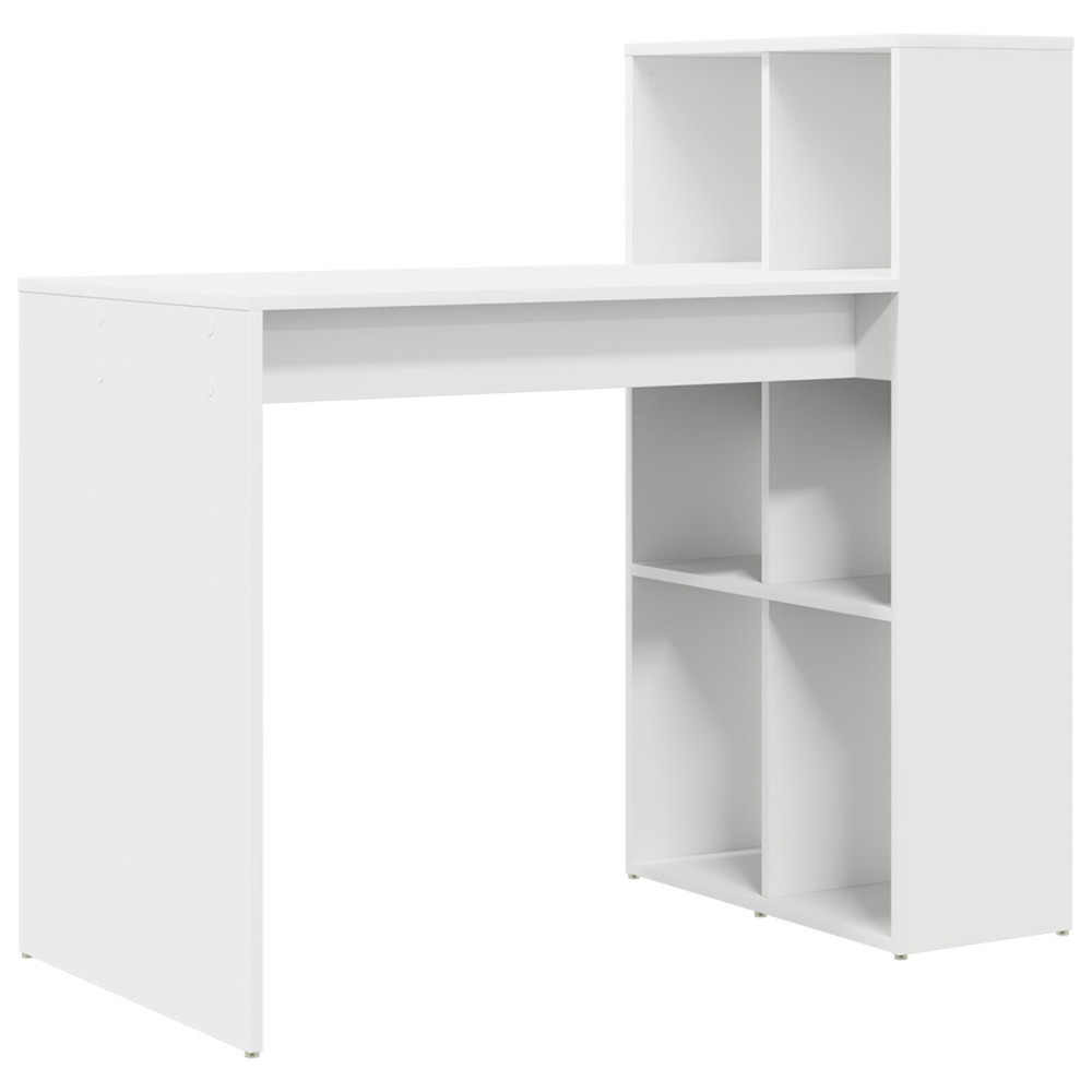Produktbild för Skrivbord med hylla Vit 108 x 55 x 103.5 cm Konstruerat trä