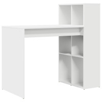 Produktbild för Skrivbord med hylla Vit 108 x 55 x 103.5 cm Konstruerat trä