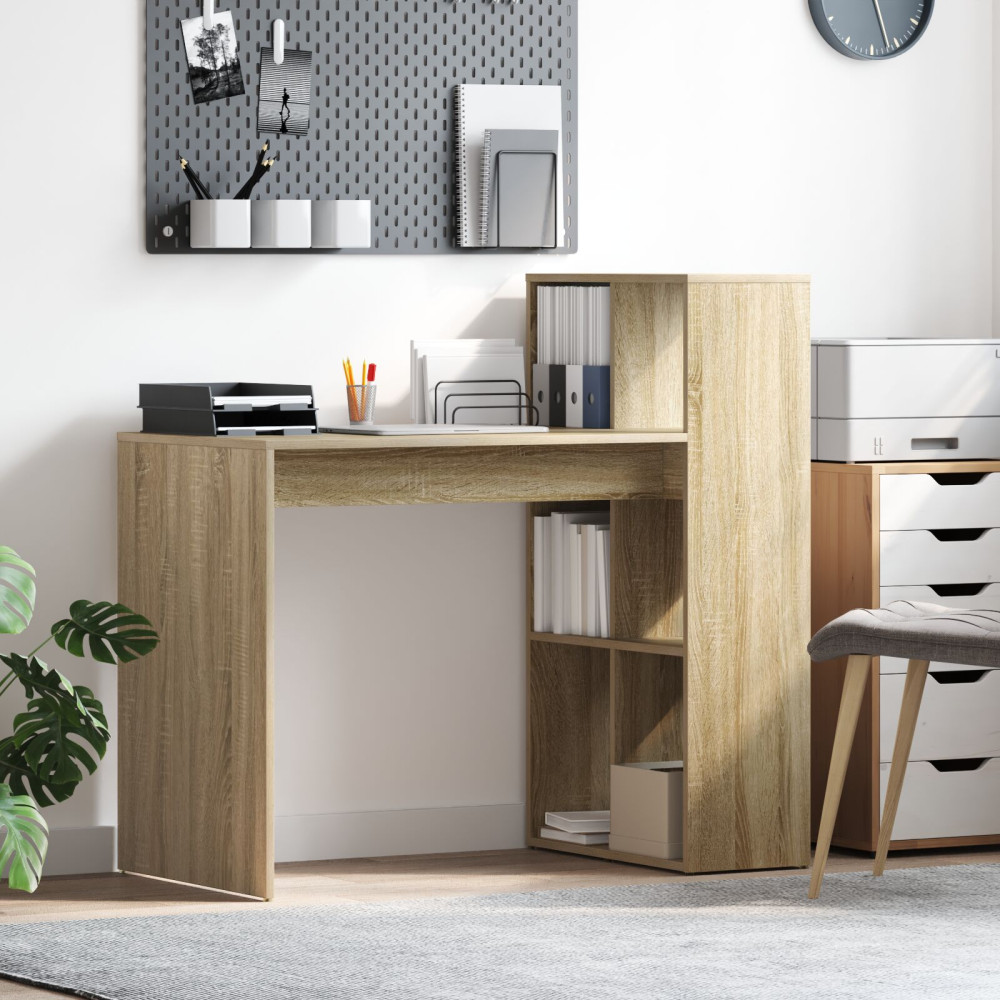 Produktbild för Skrivbord Sonoma-ek 108 x 55 x 103.5 cm Konstruerat trä