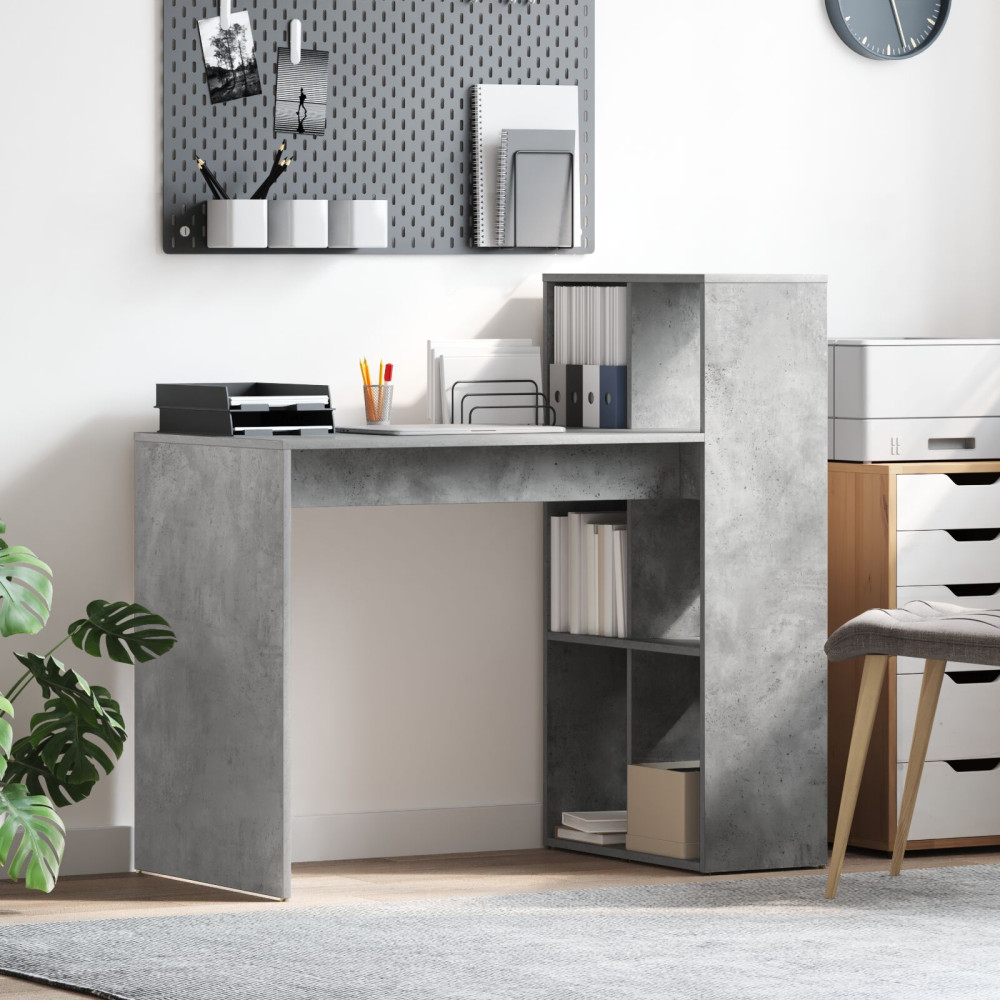 Produktbild för Skrivbord Betonggrå 108 x 55 x 103.5 cm Konstruerat trä