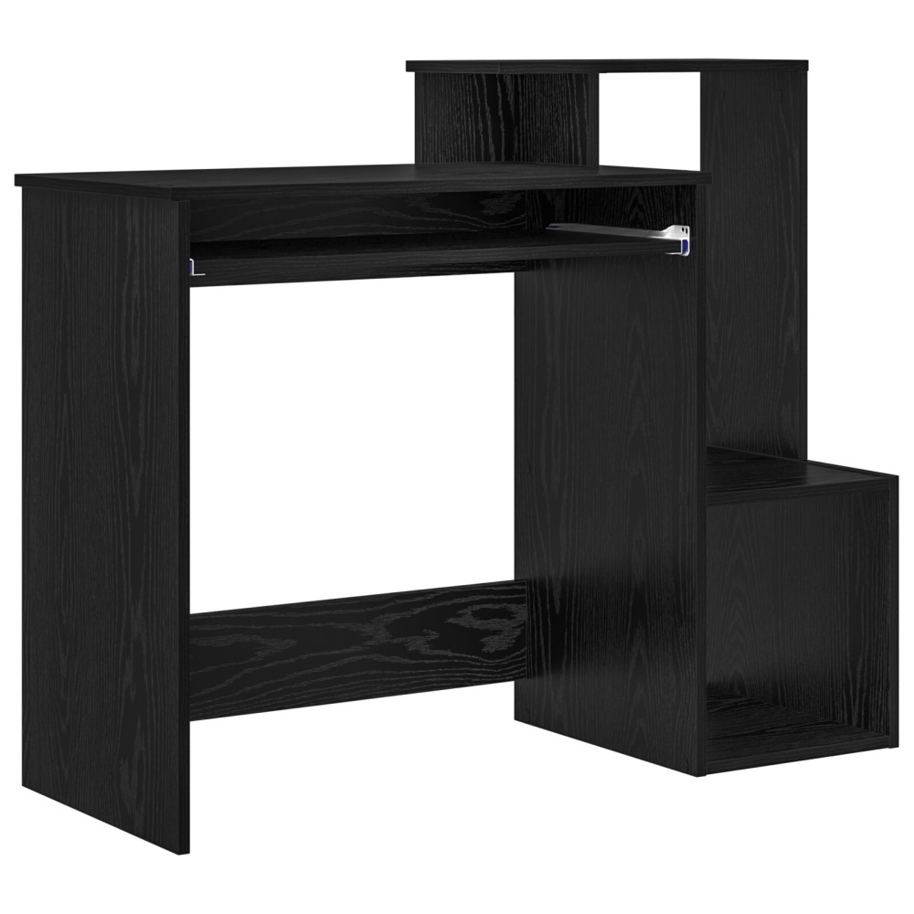 Produktbild för Skrivbord med låda Svart Ek 106 x 41 x 88.5 cm Konstruerat trä