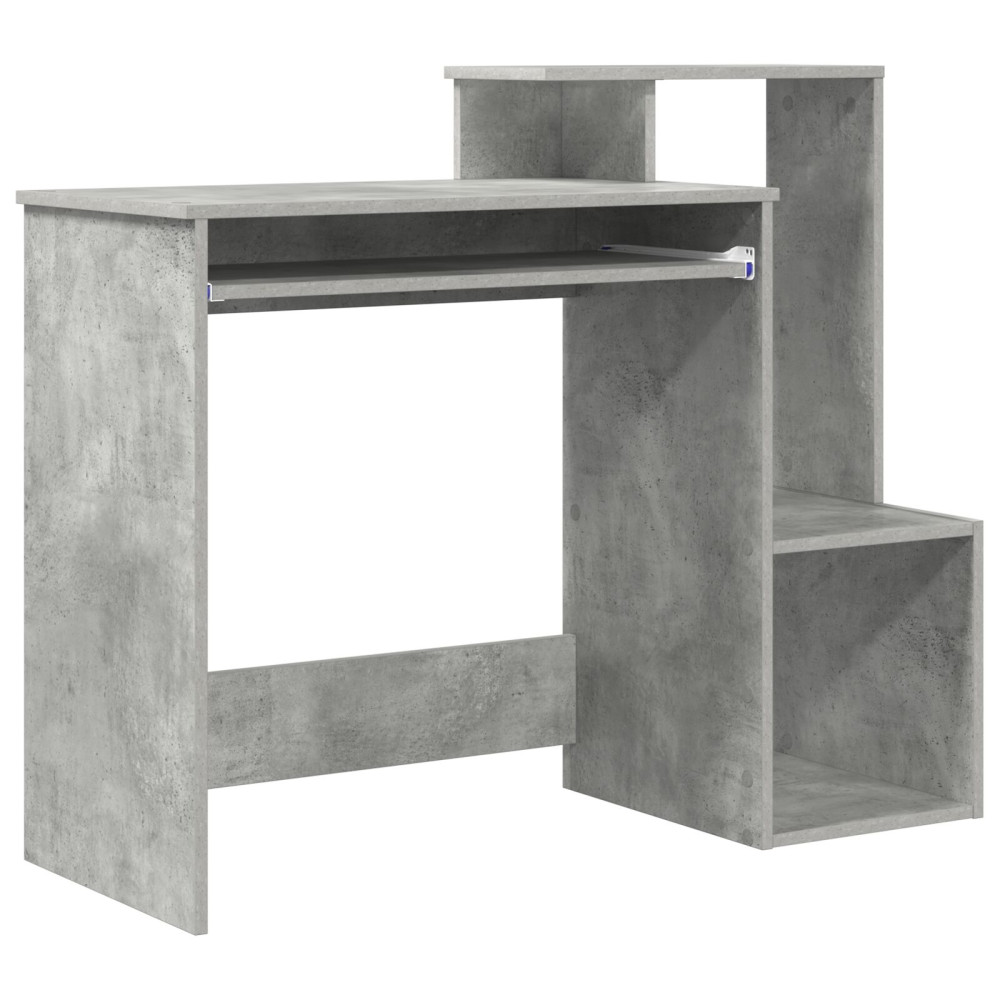 Produktbild för Skrivbord med låda Betonggrå 106 x 41 x 88.5 cm Konstruerat trä