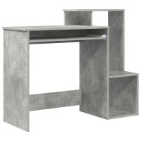 Produktbild för Skrivbord med låda Betonggrå 106 x 41 x 88.5 cm Konstruerat trä