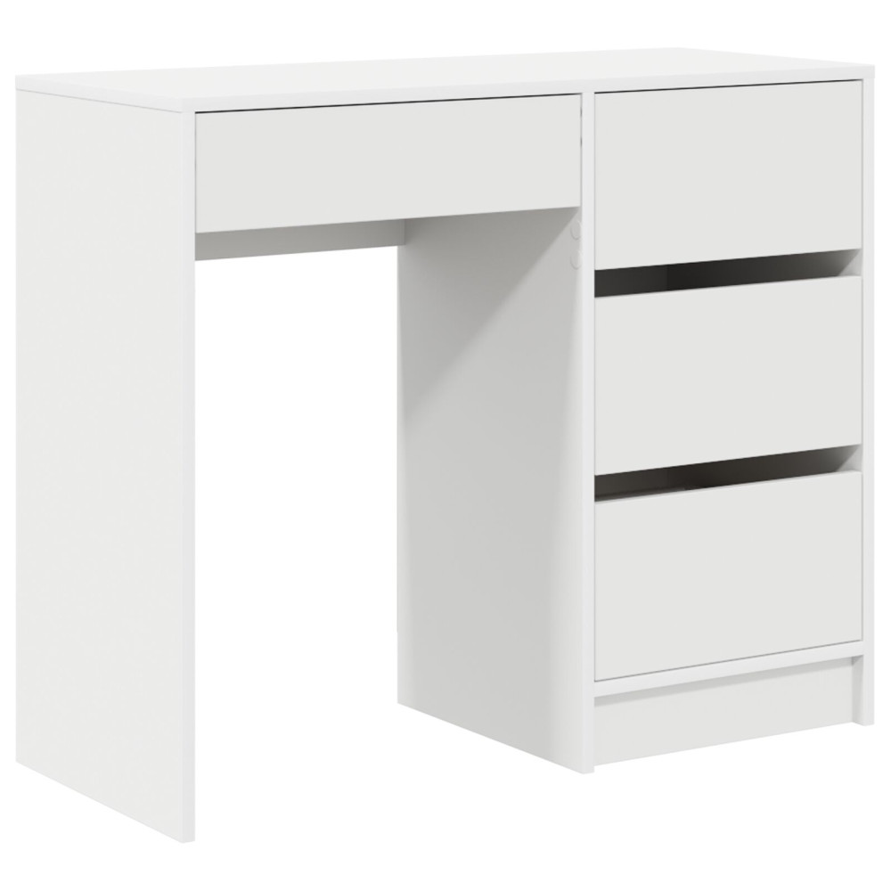 Produktbild för Skrivbord med låda Vit 90 x 37.5 x 75 cm Konstruerat trä