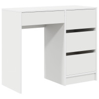 Produktbild för Skrivbord med låda Vit 90 x 37.5 x 75 cm Konstruerat trä