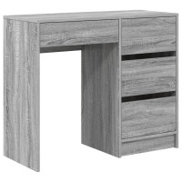 Produktbild för Skrivbord med låda Grå Sonoma 90 x 37.5 x 75 cm Konstruerat trä