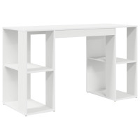 Produktbild för Skrivbord med hylla Vit 130 x 50,5 x 75 cm Konstruerat trä