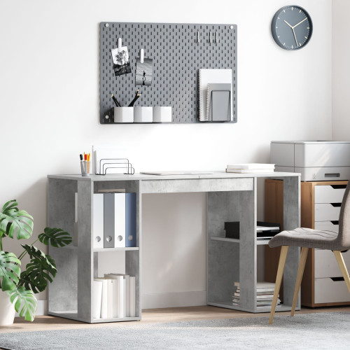 vidaXL Skrivbord Betonggrå 130 x 50,5 x 75 cm Konstruerat trä