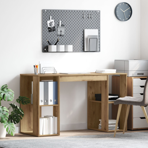 vidaXL Skrivbord Artisan Ek 130 x 50,5 x 75 cm Konstruerat trä