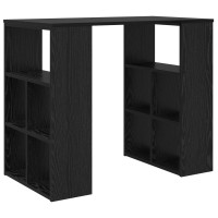 Produktbild för Skrivbord med hylla Svart Ek 90 x 50 x 75 cm Konstruerat trä
