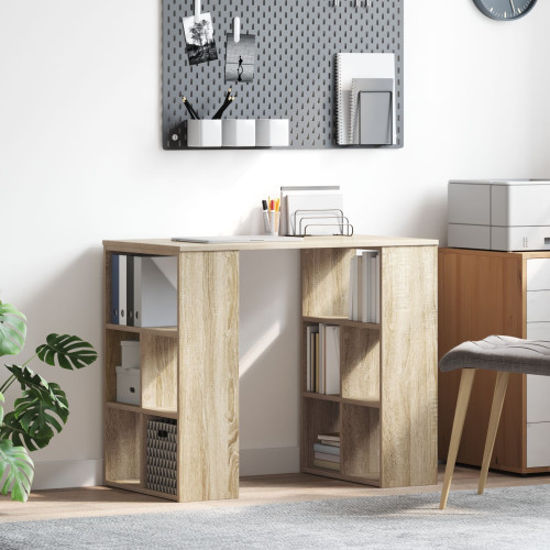 vidaXL Skrivbord med hylla Sonoma-ek 90 x 50 x 75 cm Konstruerat trä