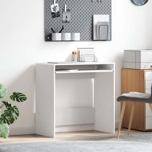 vidaXL Skrivbord med låda Vit 77.5 x 43 x 79 cm Konstruerat trä