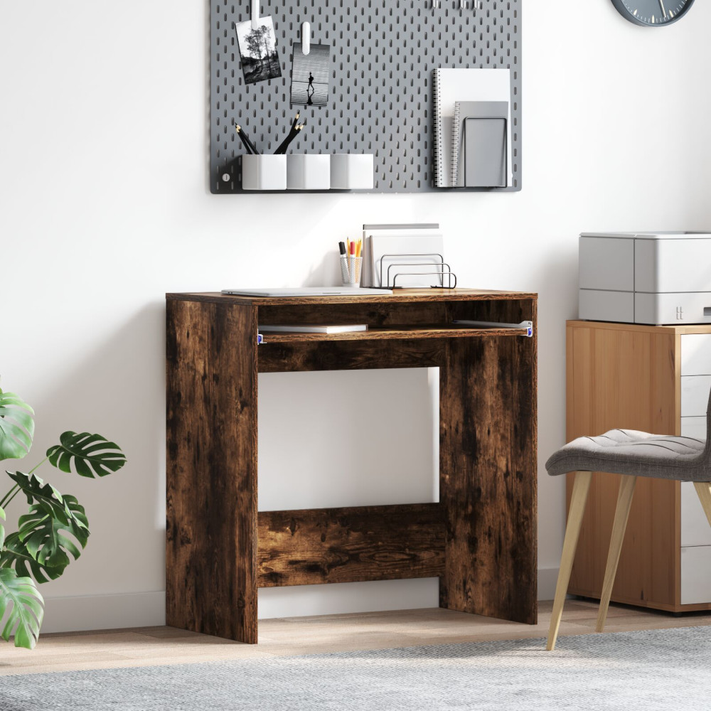 Produktbild för Skrivbord med låda Rökt ek 77.5 x 43 x 79 cm Konstruerat trä