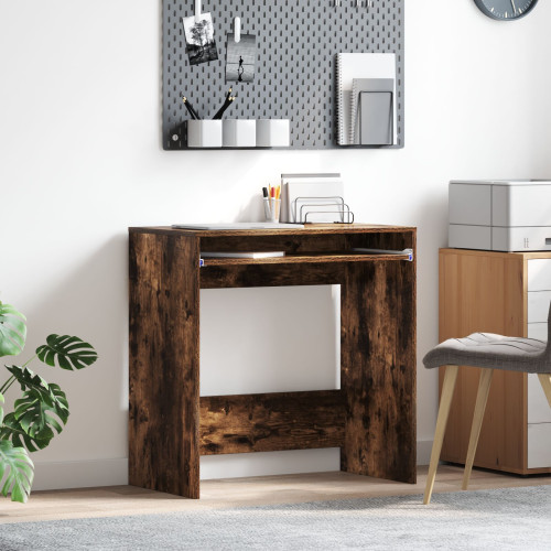 vidaXL Skrivbord med låda Rökt ek 77.5 x 43 x 79 cm Konstruerat trä
