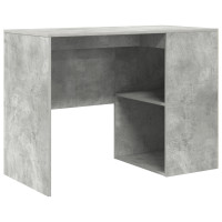 Produktbild för Skrivbord med hylla Betonggrå 102 x 50 x 75 cm Konstruerat trä