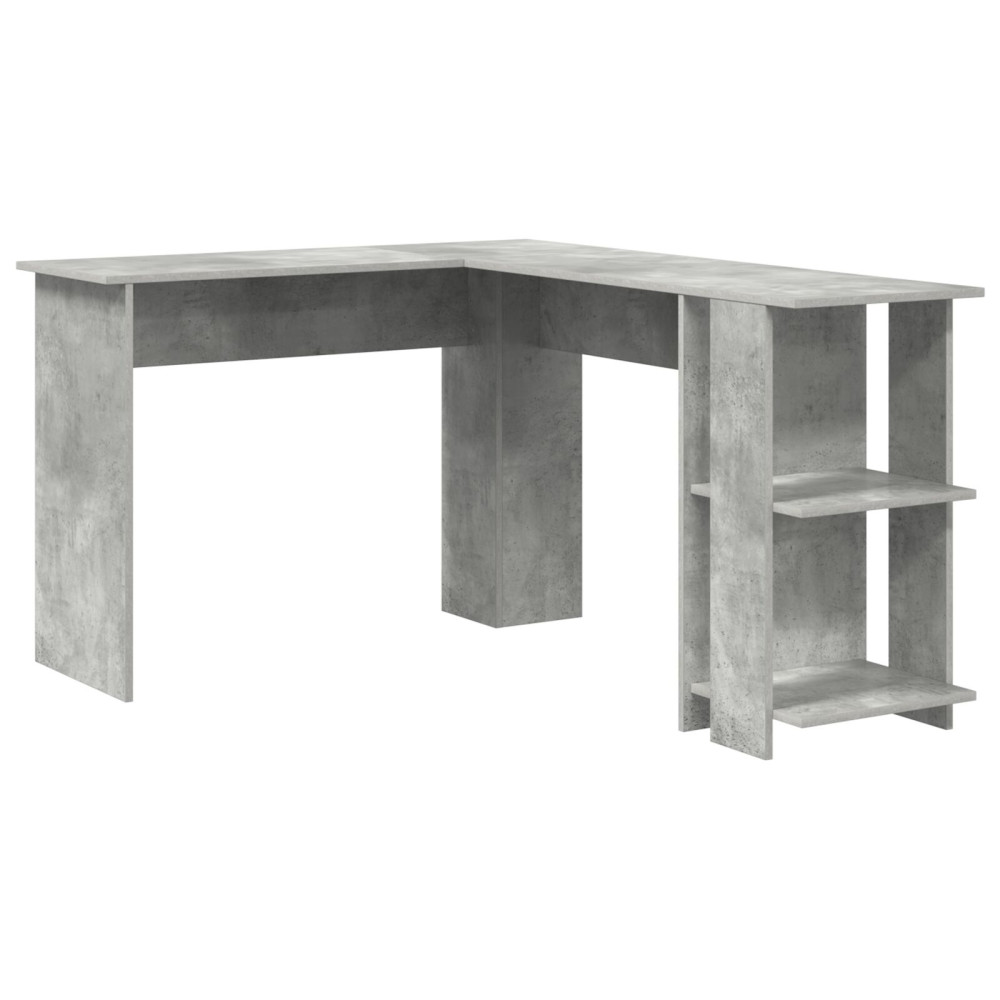 Produktbild för Hörnskrivbord Betonggrå 140 x 113,5 x 75 cm Konstruerat trä
