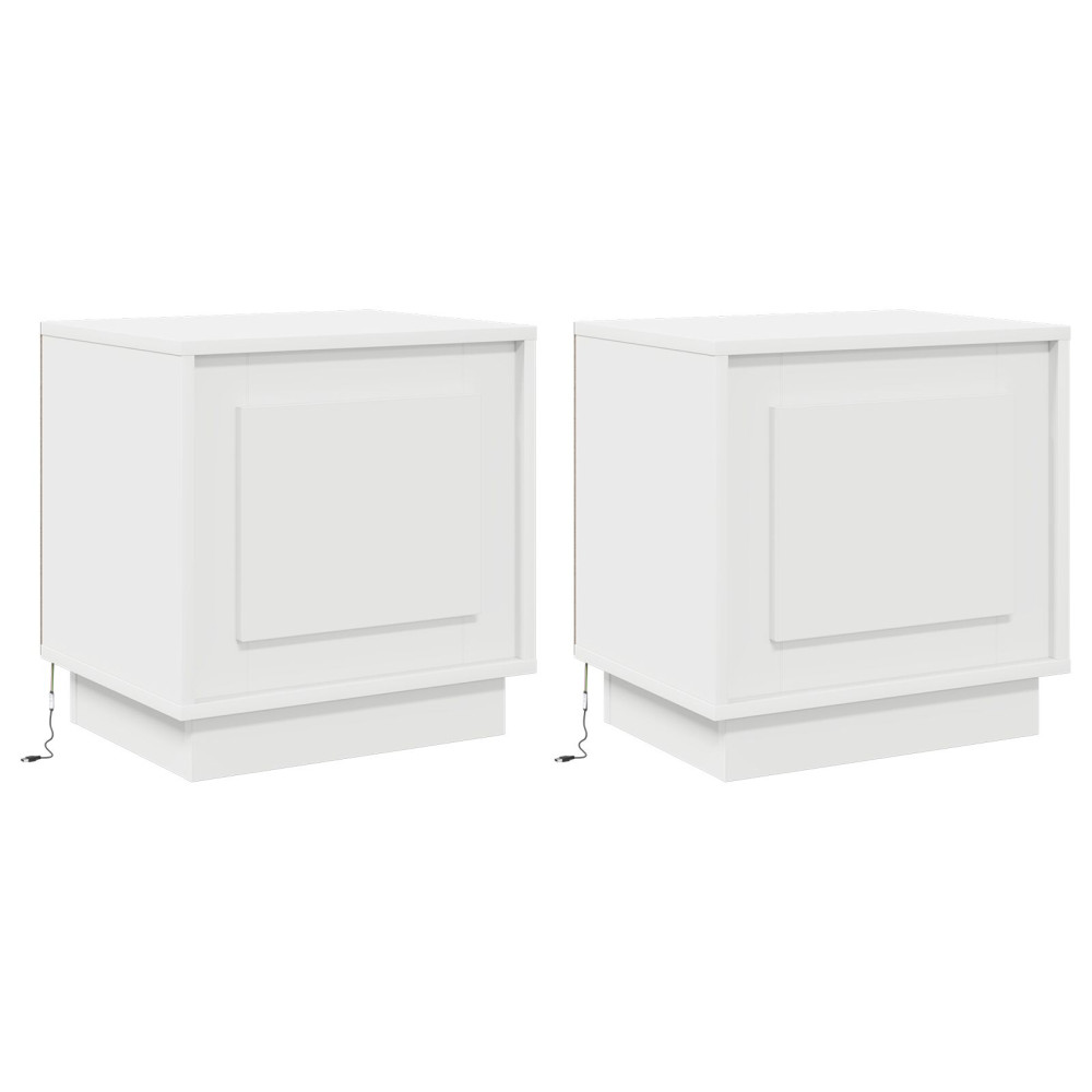 Produktbild för Nattduksbord 2 pcs Vit 44 x 34,5 x 45 cm Konstruerat trä