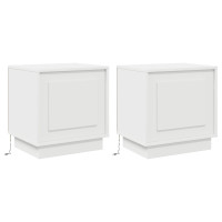Produktbild för Nattduksbord 2 pcs Vit 44 x 34,5 x 45 cm Konstruerat trä