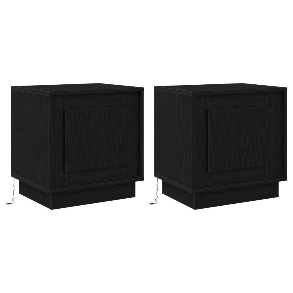 Produktbild för Nattduksbord 2 pcs Svart 44 x 34,5 x 45 cm Konstruerat trä