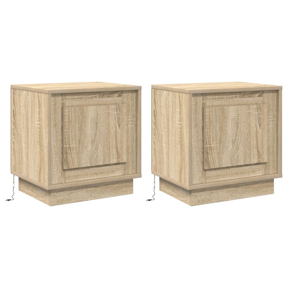 Produktbild för Nattduksbord 2 pcs Sonoma-ek 44 x 34,5 x 45 cm Konstruerat trä