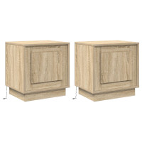 Produktbild för Nattduksbord 2 pcs Sonoma-ek 44 x 34,5 x 45 cm Konstruerat trä