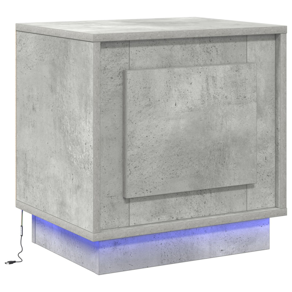Produktbild för Nattduksbord Betonggrå 44 x 34,5 x 45 cm Konstruerat trä