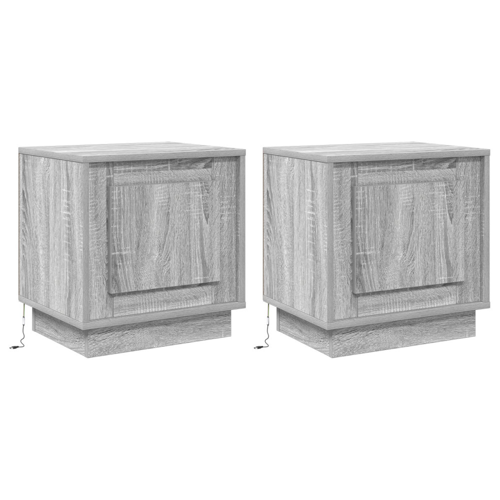 Produktbild för Nattduksbord 2 pcs Grå 44 x 34,5 x 45 cm Konstruerat trä