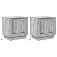 Produktbild för Nattduksbord 2 pcs Grå 44 x 34,5 x 45 cm Konstruerat trä
