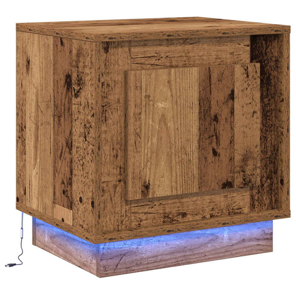 Produktbild för Nattduksbord Gammalt trä 44 x 34,5 x 45 cm Konstruerat trä
