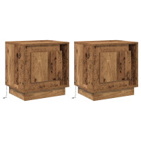 Produktbild för Nattduksbord 2 pcs Gammalt trä 44 x 34,5 x 45 cm