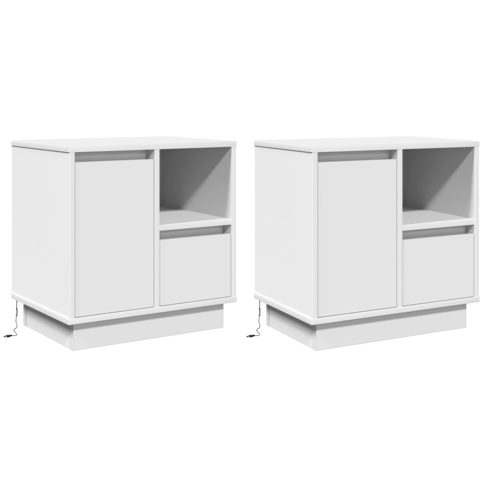 Produktbild för Nattduksbord 2 pcs Vit 50 x 34,5 x 50 cm Konstruerat trä