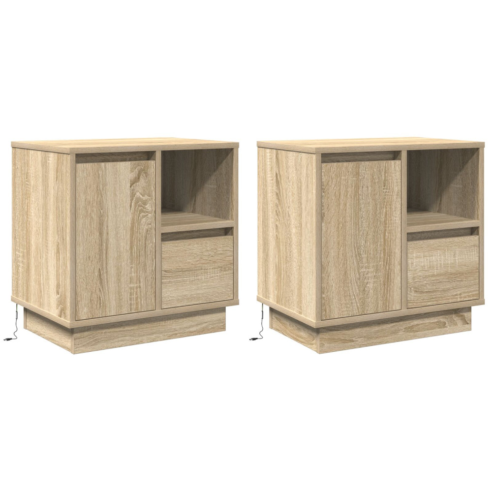 Produktbild för Nattduksbord 2 pcs Sonoma-ek 50 x 34,5 x 50 cm Konstruerat trä