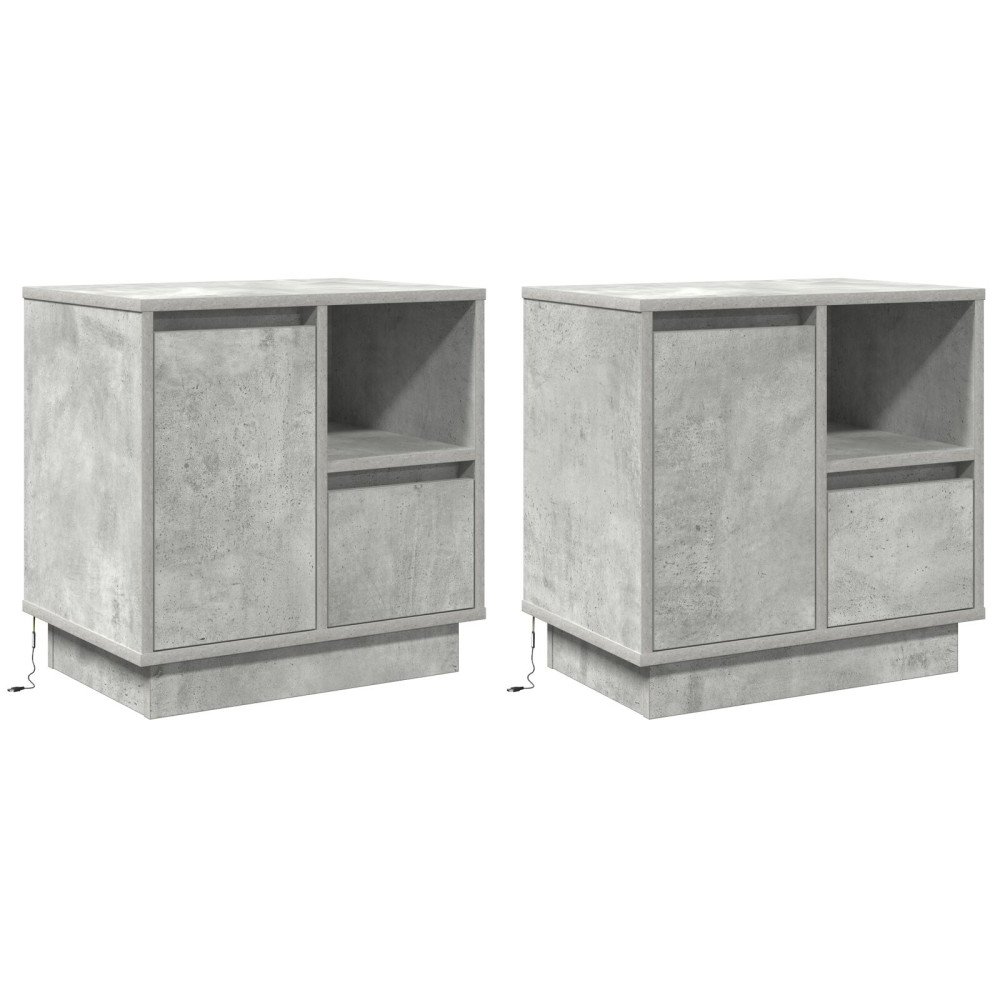 Produktbild för Nattduksbord 2 pcs Betonggrå 50 x 34,5 x 50 cm Konstruerat trä