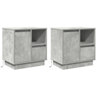 Produktbild för Nattduksbord 2 pcs Betonggrå 50 x 34,5 x 50 cm Konstruerat trä