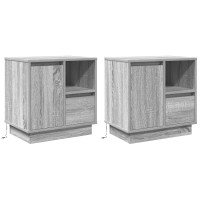 Produktbild för Nattduksbord 2 pcs Grå 50 x 34,5 x 50 cm Konstruerat trä