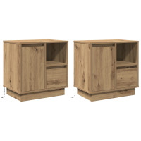Produktbild för Nattduksbord 2 pcs Artisan Ek 50 x 34,5 x 50 cm Konstruerat trä