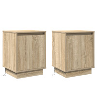 Produktbild för Nattduksbord 2 pcs Sonoma-ek 39 x 34,5 x 50 cm Konstruerat trä