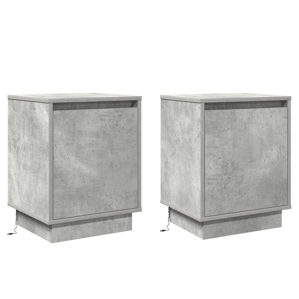 Produktbild för Nattduksbord 2 pcs Betonggrå 39 x 34,5 x 50 cm Konstruerat trä