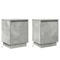 Produktbild för Nattduksbord 2 pcs Betonggrå 39 x 34,5 x 50 cm Konstruerat trä
