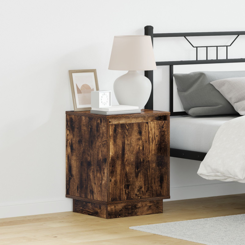 Produktbild för Nattduksbord 2 pcs Rökt ek 39 x 34,5 x 50 cm Konstruerat trä