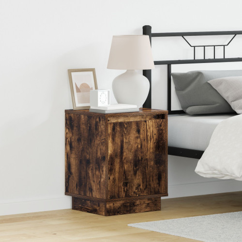 vidaXL Nattduksbord 2 pcs Rökt ek 39 x 34,5 x 50 cm Konstruerat trä