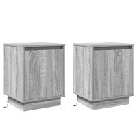 Produktbild för Nattduksbord 2 pcs Grå 39 x 34,5 x 50 cm Konstruerat trä