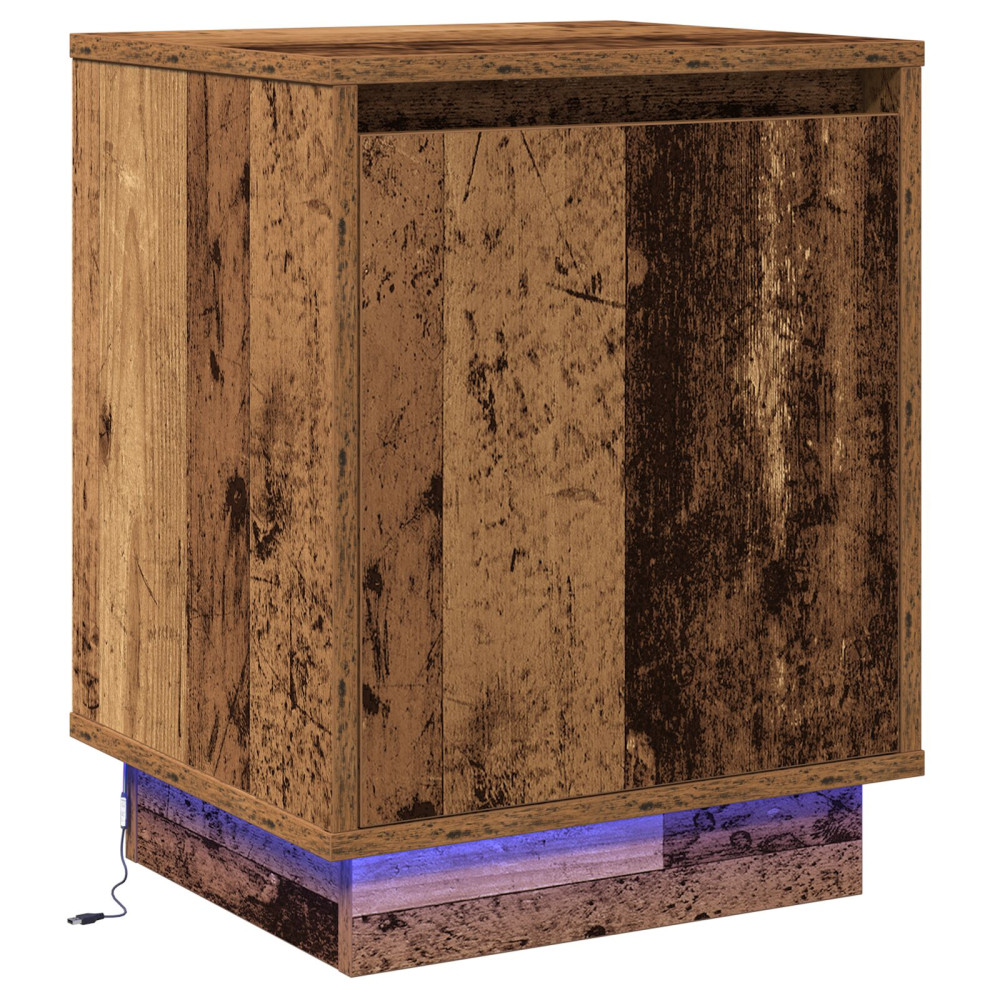 Produktbild för Nattduksbord Gammalt trä 39 x 34,5 x 50 cm Konstruerat trä
