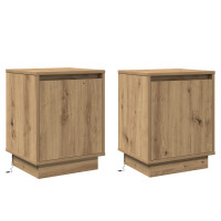 Produktbild för Nattduksbord 2 pcs Artisan Ek 39 x 34,5 x 50 cm Konstruerat trä